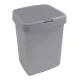 Afvalbak 10 liter plat deksel kleur grijs